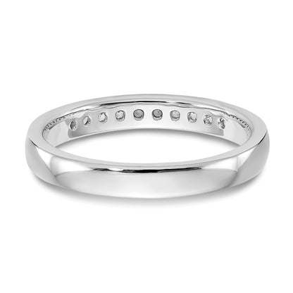 14k White Gold 10-Stone 1/5 carat Round Diamond Complete Channel Band