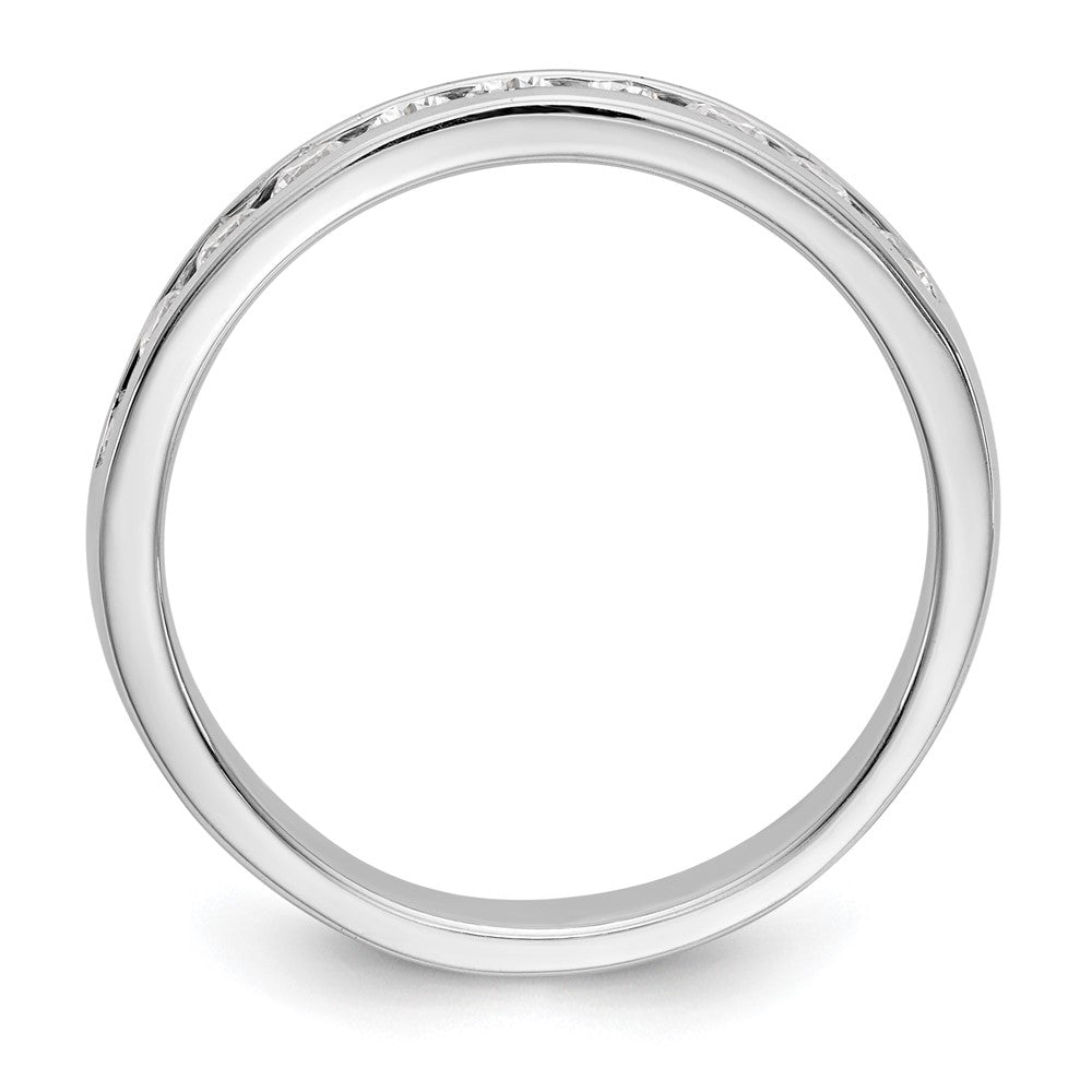 14K White Gold 10-Stone Real Diamond Channel Band