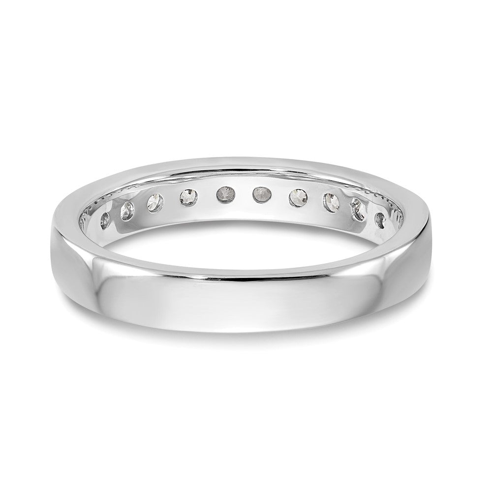 14K White Gold 10-Stone Real Diamond Channel Band