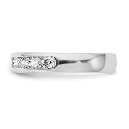 14k White Gold 10-Stone 3/4 carat Round Diamond Complete Channel Band