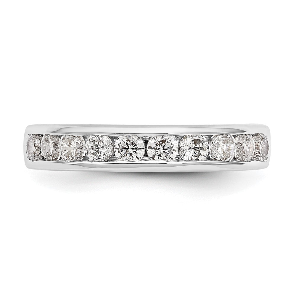 14k White Gold 10-Stone 3/4 carat Round Diamond Complete Channel Band