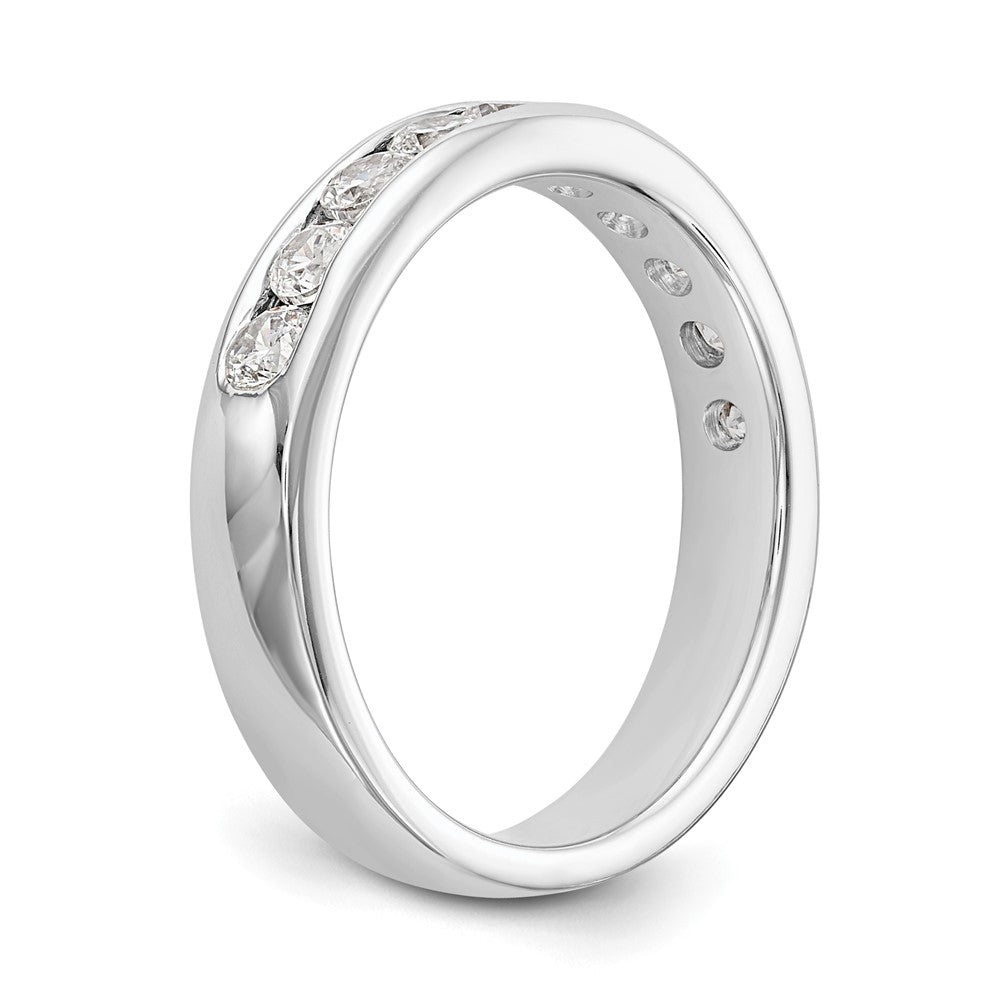 14k White Gold 10-Stone 3/4 carat Round Diamond Complete Channel Band