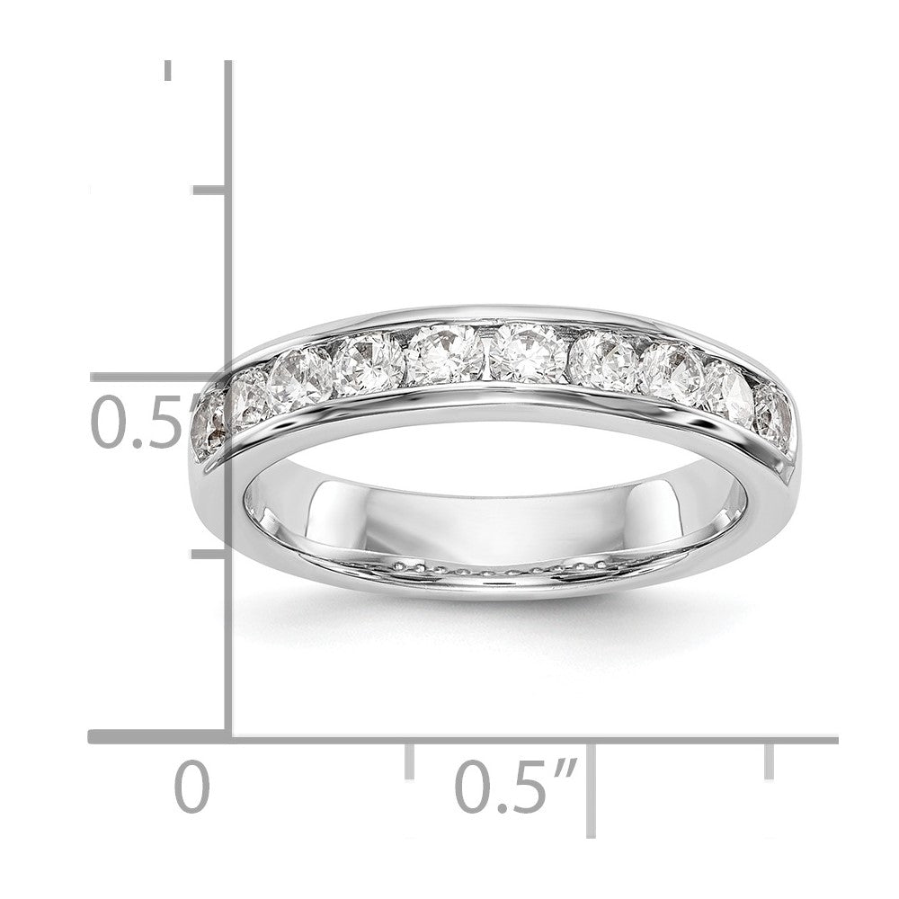14k White Gold 10-Stone 3/4 carat Round Diamond Complete Channel Band