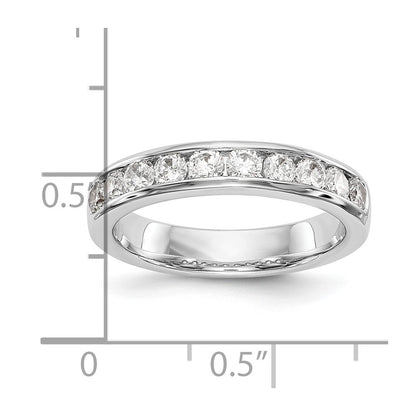 14k White Gold 10-Stone 3/4 carat Round Diamond Complete Channel Band