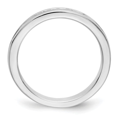 14k White Gold 10-Stone 1/5 carat Round Diamond Complete Channel Band