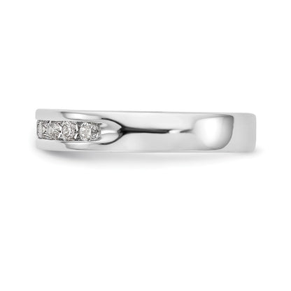14k White Gold 10-Stone 1/3 carat Round Diamond Complete Channel Band