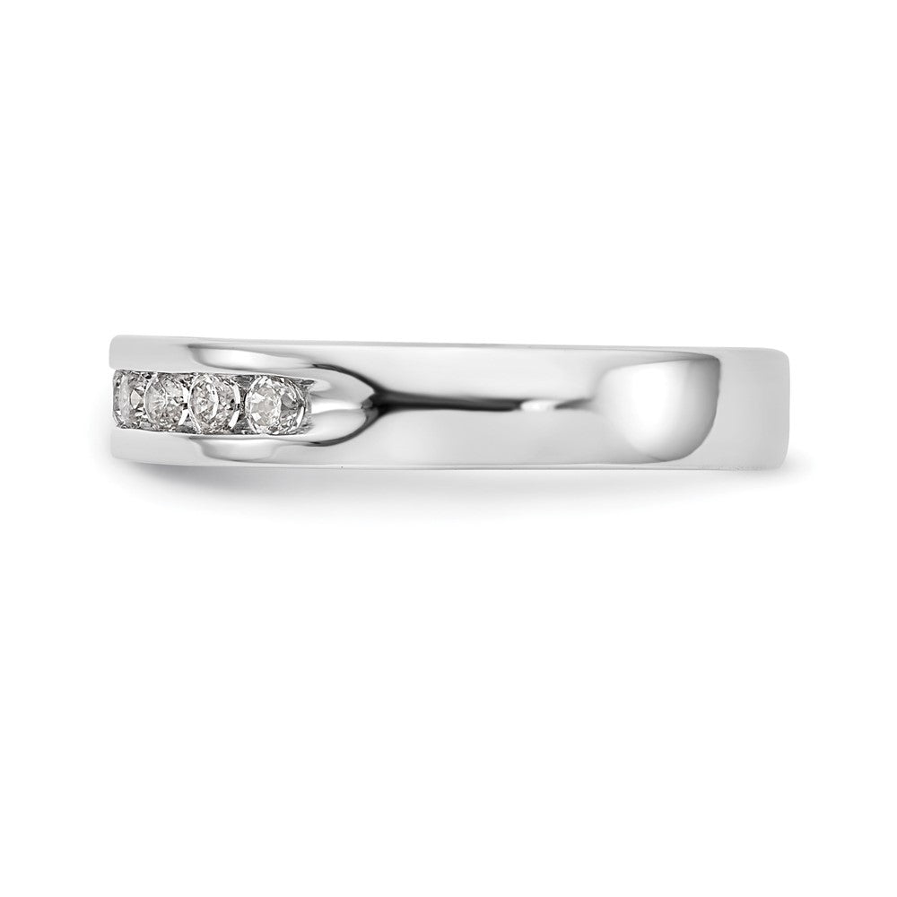 14K White Gold 10-Stone Real Diamond Channel Band