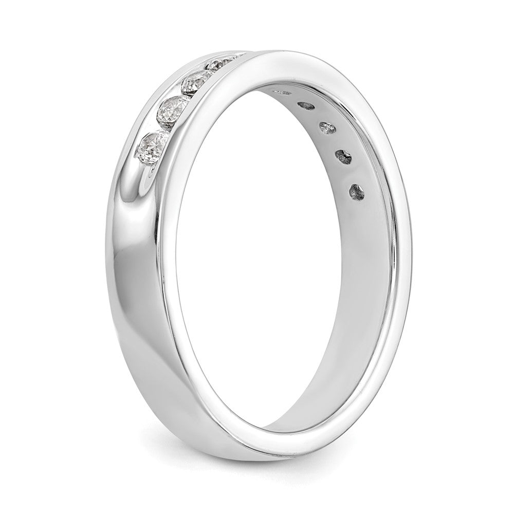 14K White Gold 10-Stone Real Diamond Channel Band