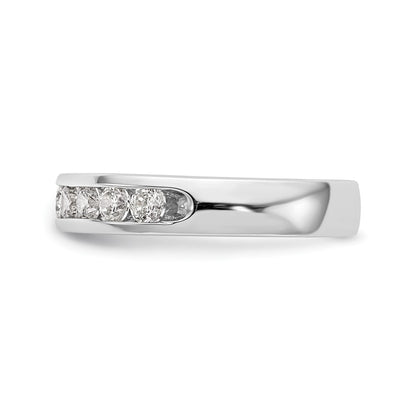 14K White Gold 10-Stone Real Diamond Channel Band