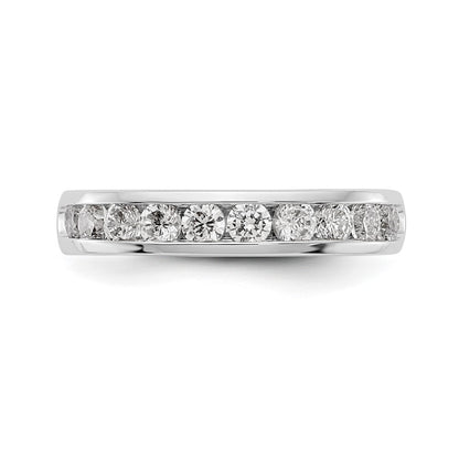 14K White Gold 10-Stone Real Diamond Channel Band