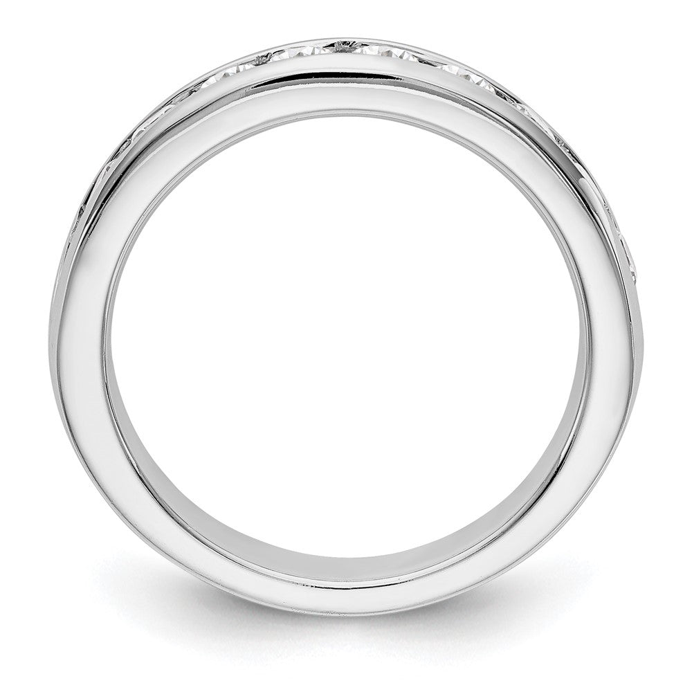 14K White Gold 10 Stone Diamond Channel Band