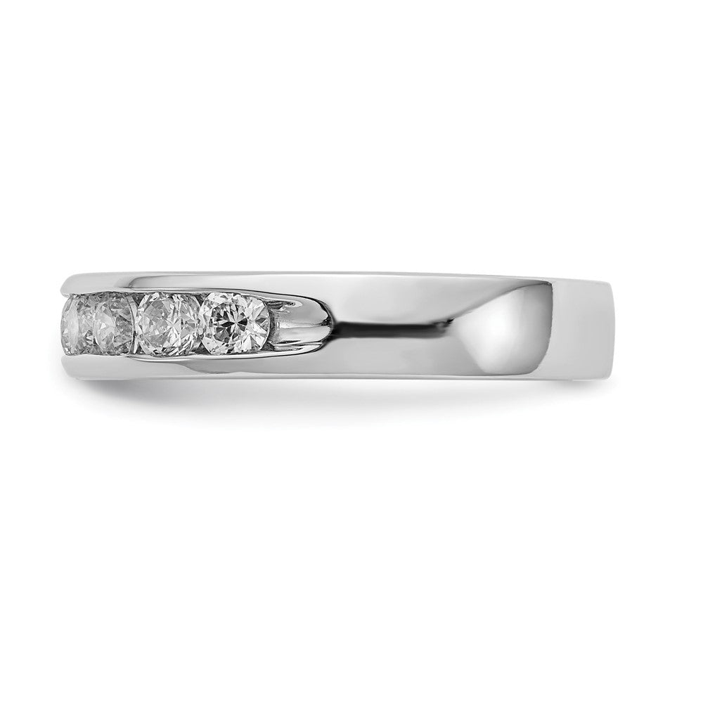 14K White Gold 10 Stone Diamond Channel Band