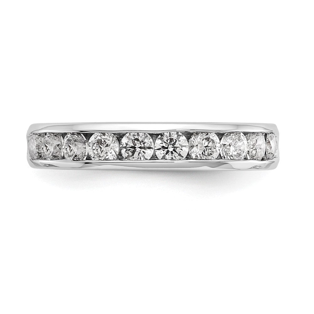 14K White Gold 10 Stone Diamond Channel Band