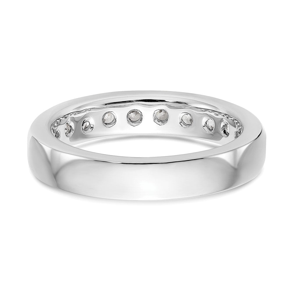 14K White Gold 10 Stone Diamond Channel Band