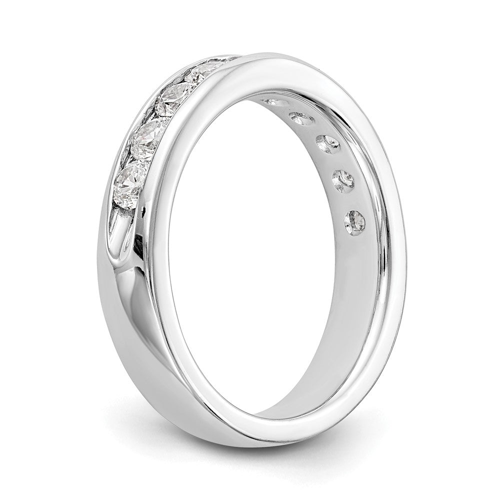 14K White Gold 10 Stone Diamond Channel Band