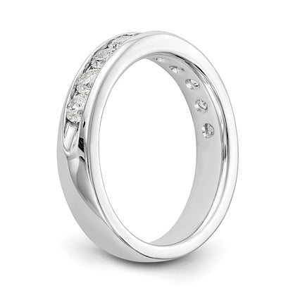 14K White Gold 10 Stone Diamond Channel Band