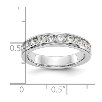 14K White Gold 10 Stone Diamond Channel Band