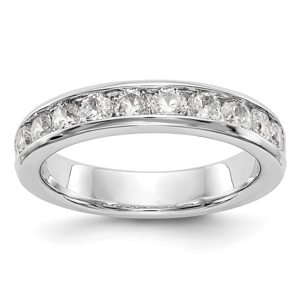 14K White Gold 10 Stone Diamond Channel Band