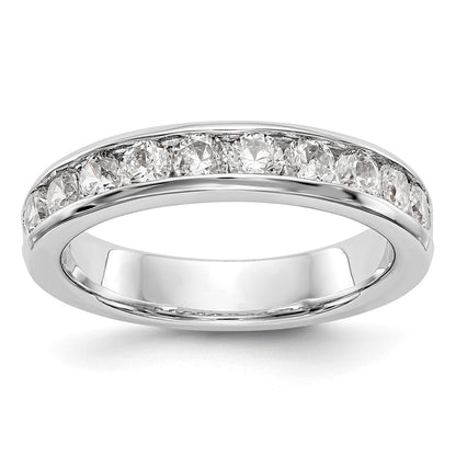 14K White Gold 10 Stone Diamond Channel Band