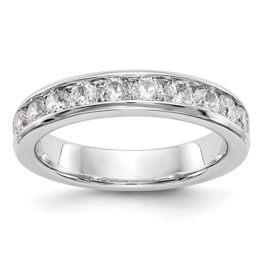 14K White Gold 10 Stone Diamond Channel Band