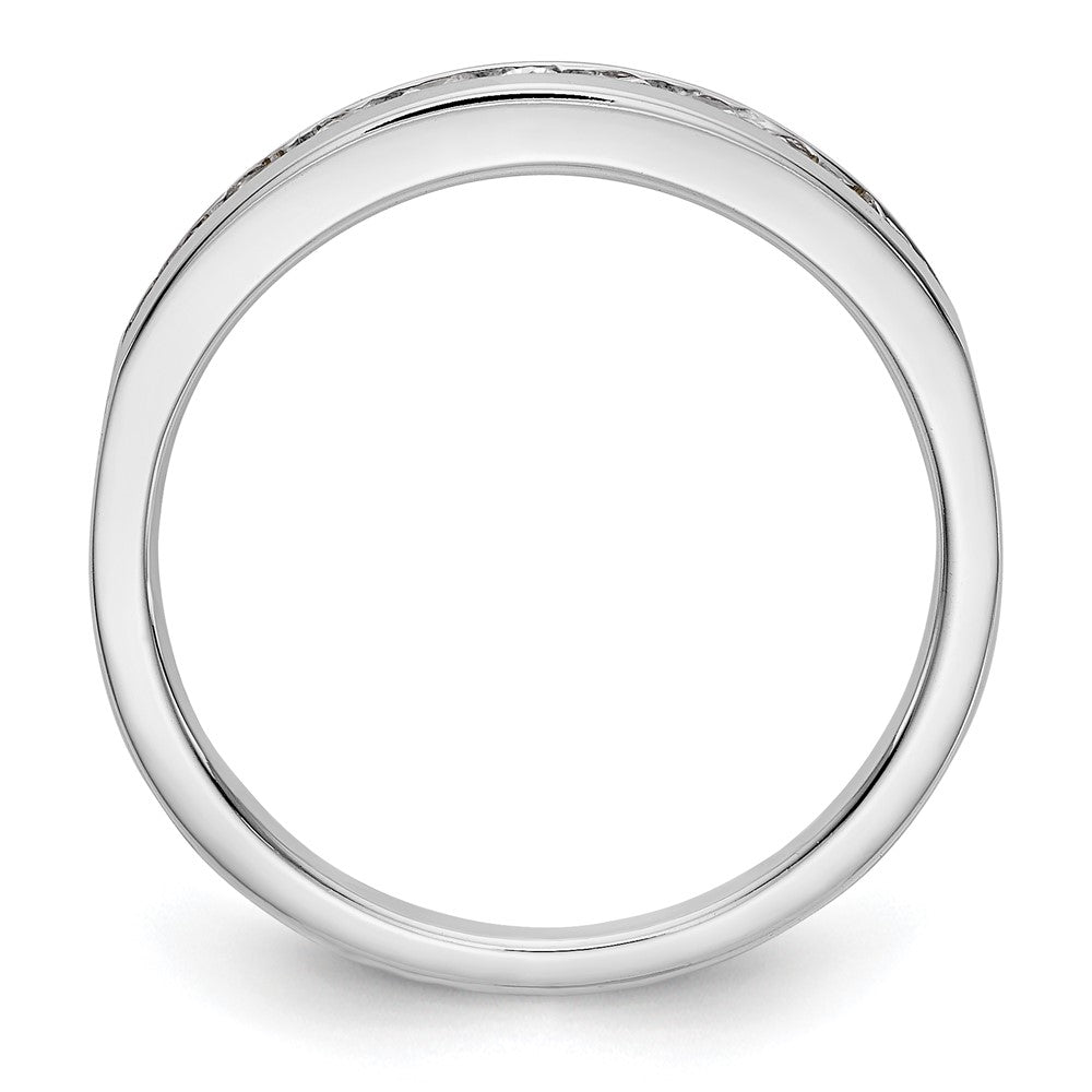 0.31ct. CZ Solid Real 14K White Gold 11-Stone Channel Wedding Band Ring