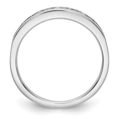 0.31ct. CZ Solid Real 14K White Gold 11-Stone Channel Wedding Band Ring