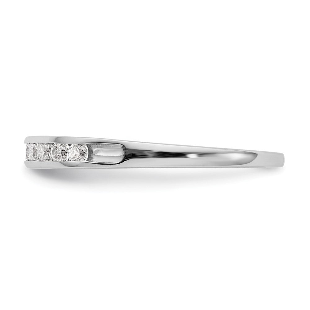 0.31ct. CZ Solid Real 14K White Gold 11-Stone Channel Wedding Band Ring