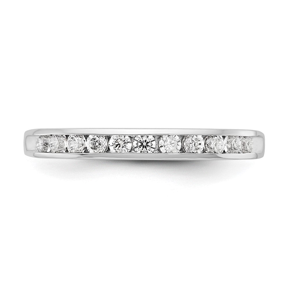 14k White Gold 3/4 Ct. Lab Grown Diamond VS/SI+ G+ Eleven Stone Channel Band Ring