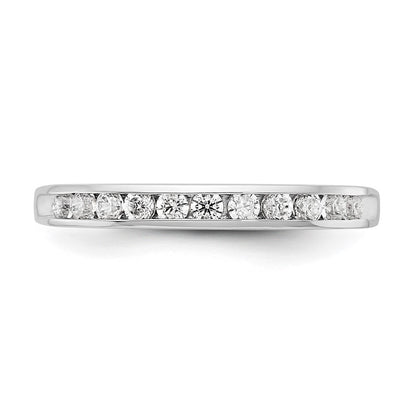 14k White Gold 3/4 Ct. Lab Grown Diamond VS/SI+ G+ Eleven Stone Channel Band Ring
