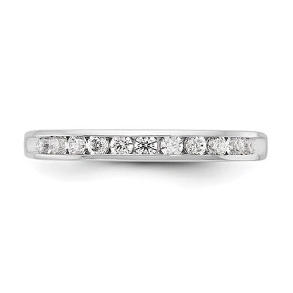 0.31ct. CZ Solid Real 14K White Gold 11-Stone Channel Wedding Band Ring