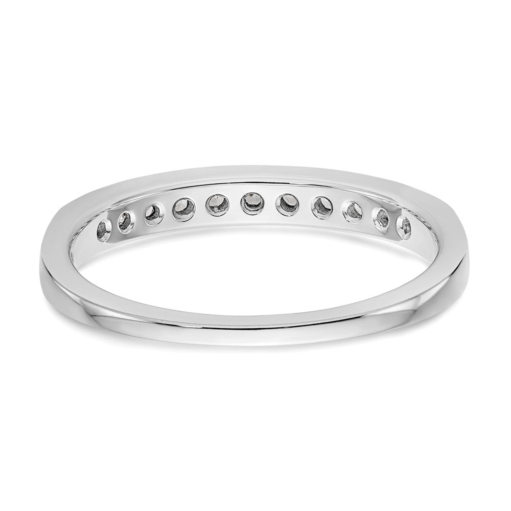 0.31ct. CZ Solid Real 14K White Gold 11-Stone Channel Wedding Band Ring