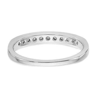 14K White Gold 11 Stone 1/3 Carat Complete Round Diamond Channel Band