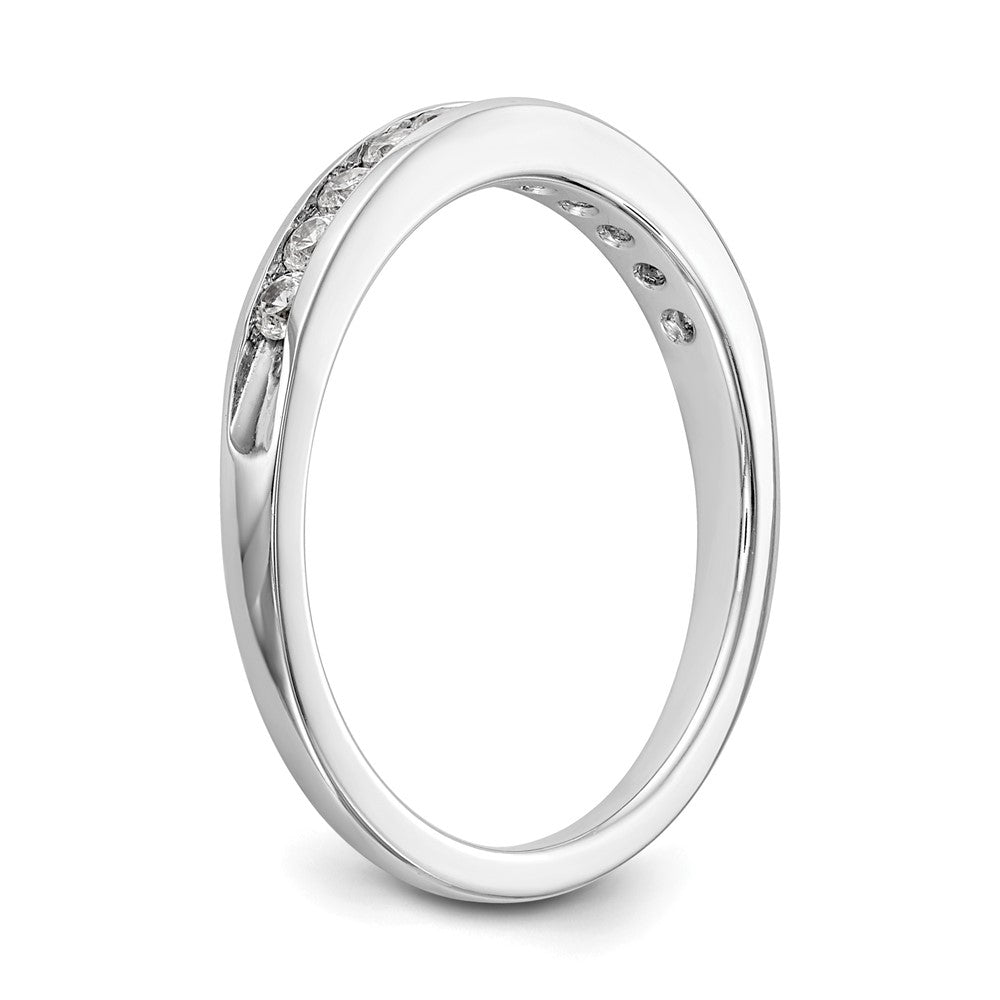 14K White Gold 11 Stone 1/3 Carat Complete Round Diamond Channel Band