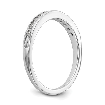 14K White Gold 11 Stone 1/3 Carat Complete Round Diamond Channel Band