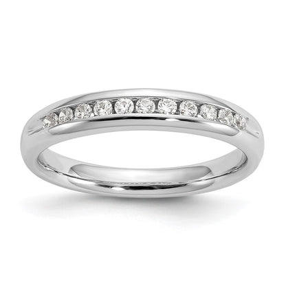 14k White Gold 1/5 Ct. Lab Grown Diamond VS/SI+ G+ Eleven Stone Channel Set Band Ring