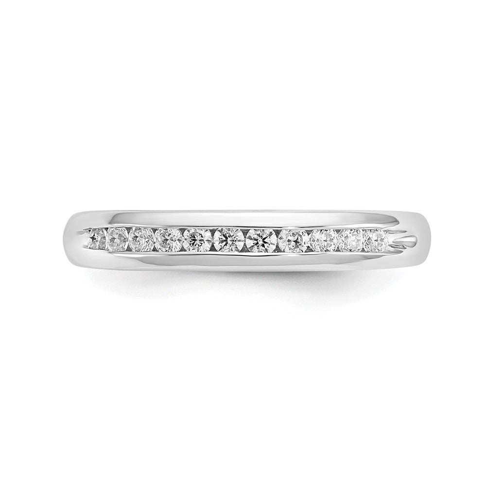 14k White Gold 1/4 Ct. Lab Grown Diamond VS/SI+ G+ Eleven Stone Channel Set Band Ring