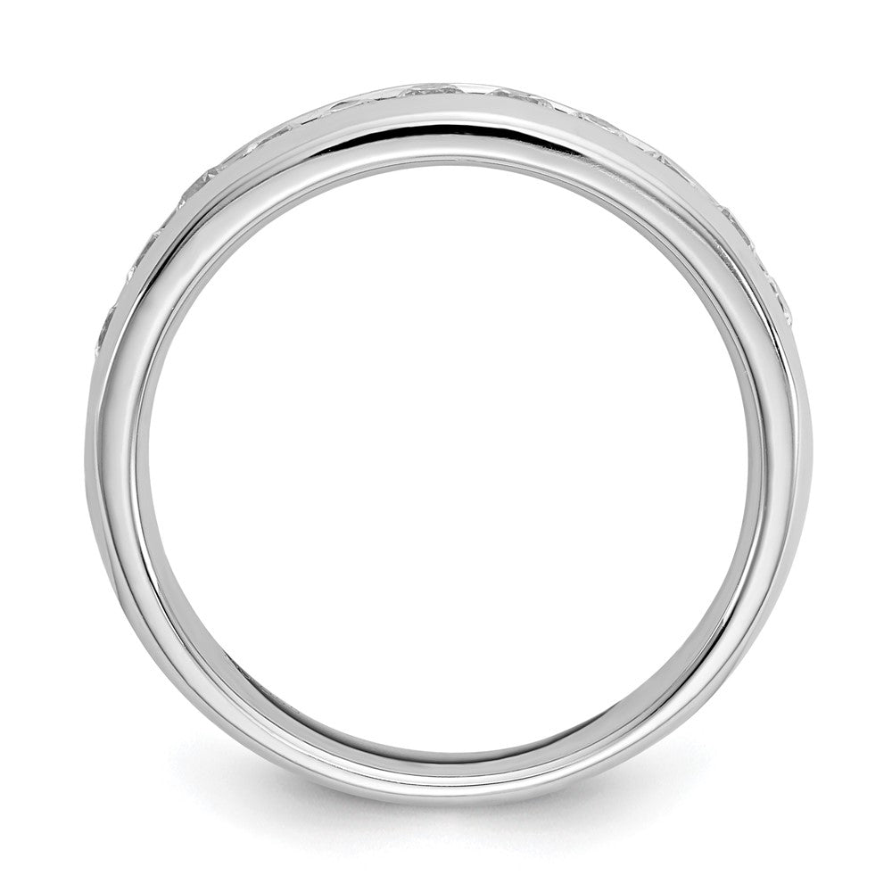 14k White Gold 1/2 Ct. Lab Grown Diamond VS/SI+ G+ Eleven Stone Channel Set Band Ring