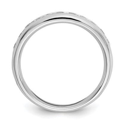 14k White Gold 1/2 Ct. Lab Grown Diamond VS/SI+ G+ Eleven Stone Channel Set Band Ring