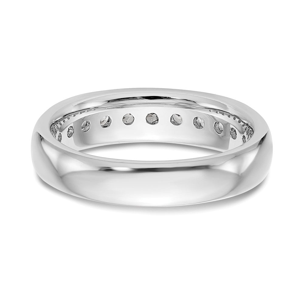 14K White Gold 11-Stone Real Diamond Channel Band