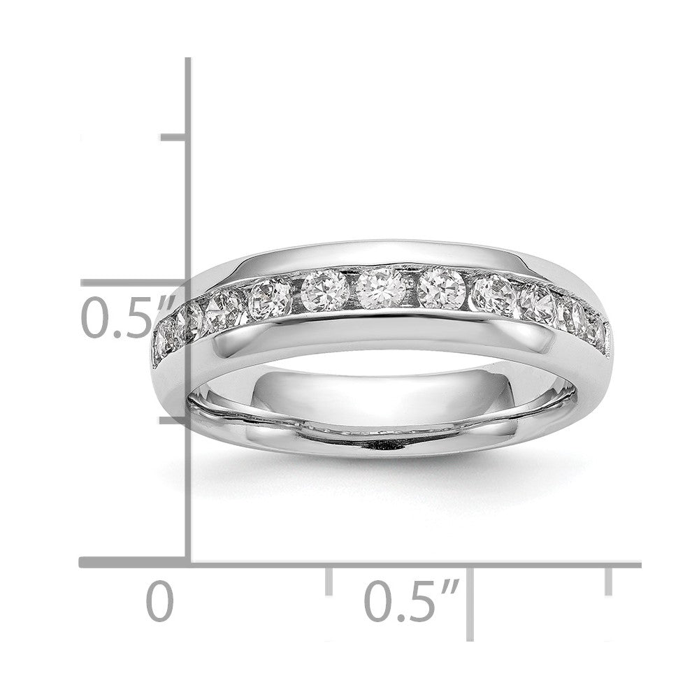 14K White Gold 11-Stone Real Diamond Channel Band
