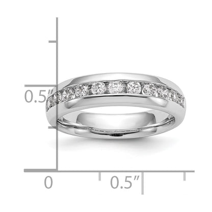 14K White Gold 11-Stone Real Diamond Channel Band