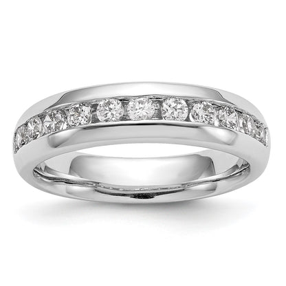 14K White Gold 11-Stone Real Diamond Channel Band
