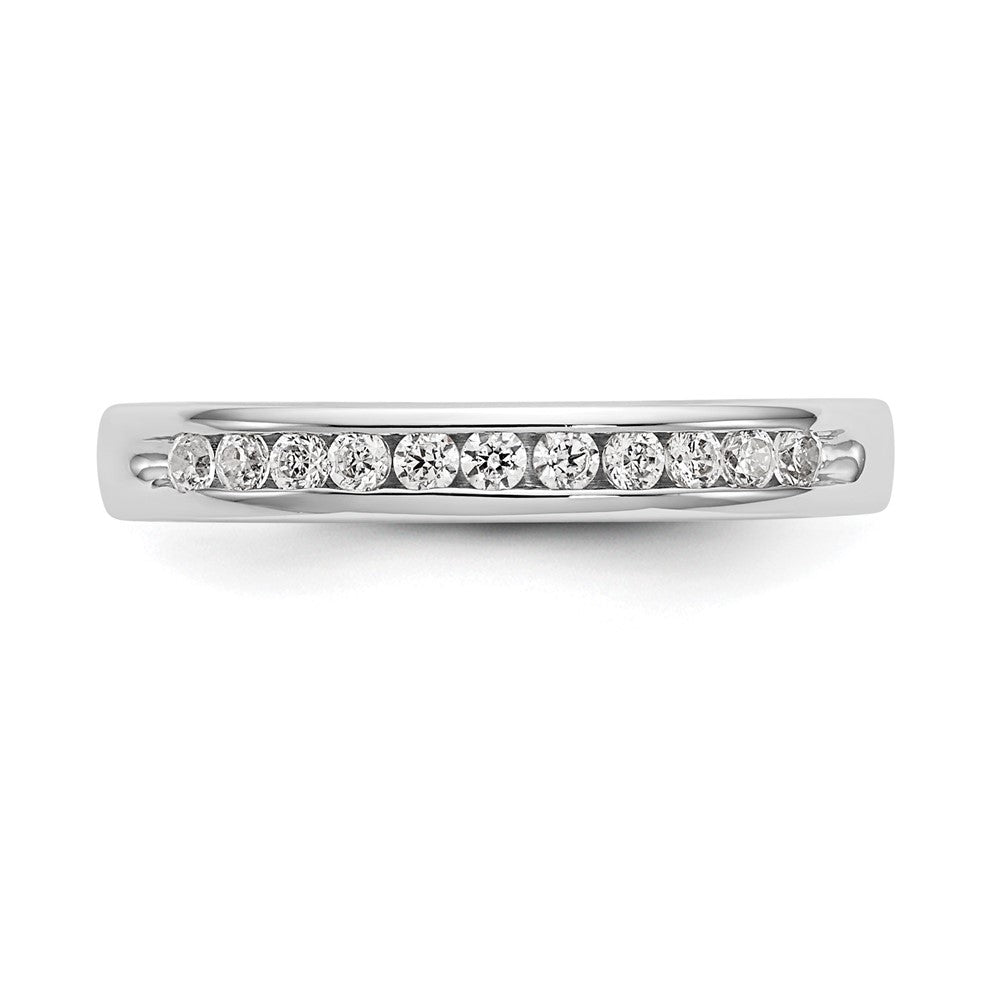 14K White Gold 11 Stone A4 Diamond Channel Band