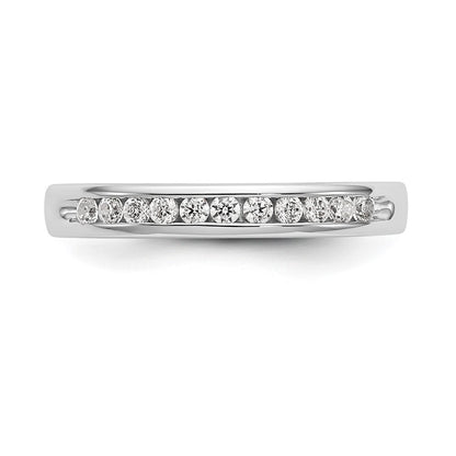 14K White Gold 11 Stone A4 Diamond Channel Band