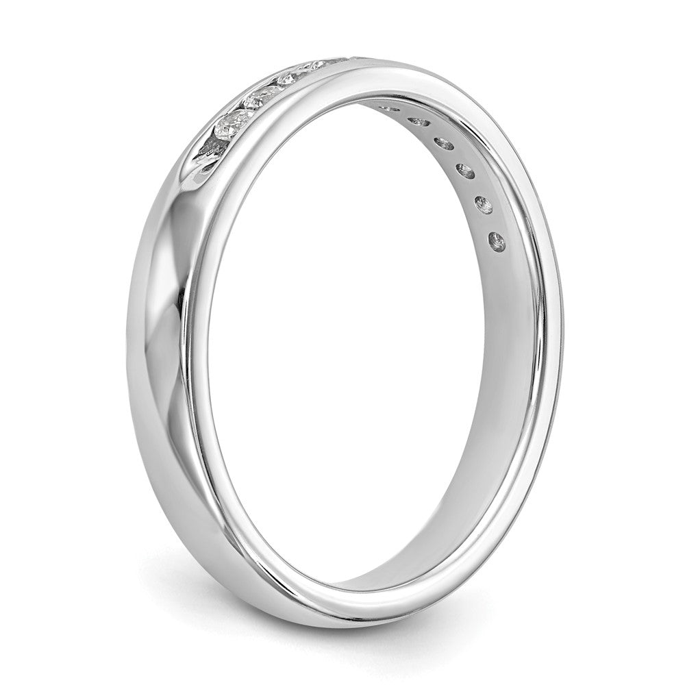 14K White Gold 11 Stone A4 Diamond Channel Band