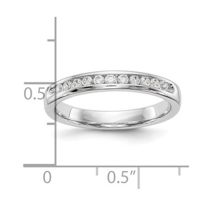 14K White Gold 11 Stone A4 Diamond Channel Band