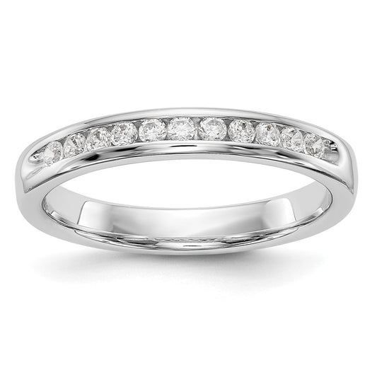 14k White Gold 11-Stone 1/5 carat Round Diamond Complete Channel Band