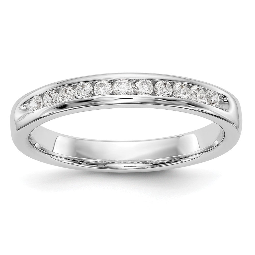 14K White Gold 11 Stone A4 Diamond Channel Band