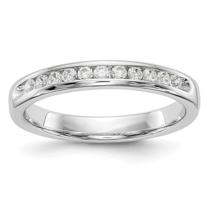 14K White Gold 11 Stone A4 Diamond Channel Band