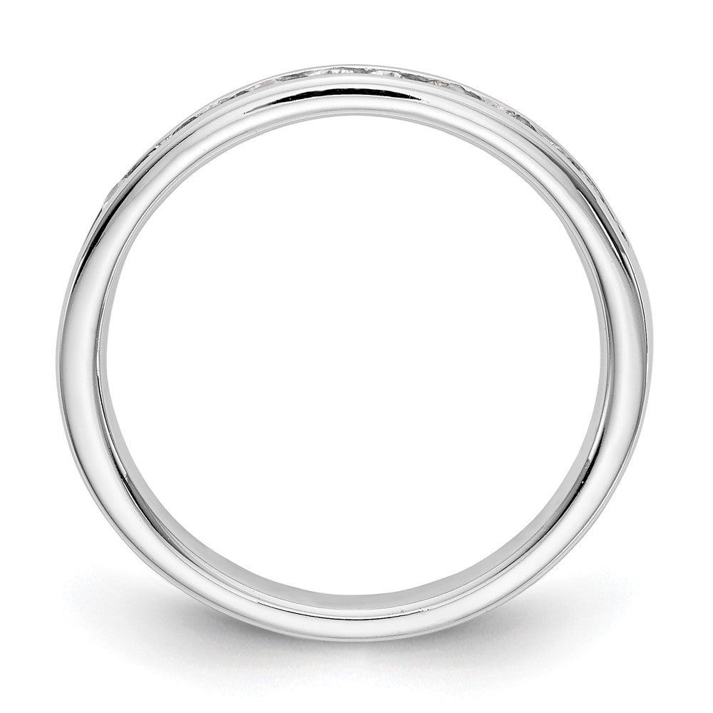 14k White Gold 11-Stone 1/3 carat Round Diamond Complete Channel Band